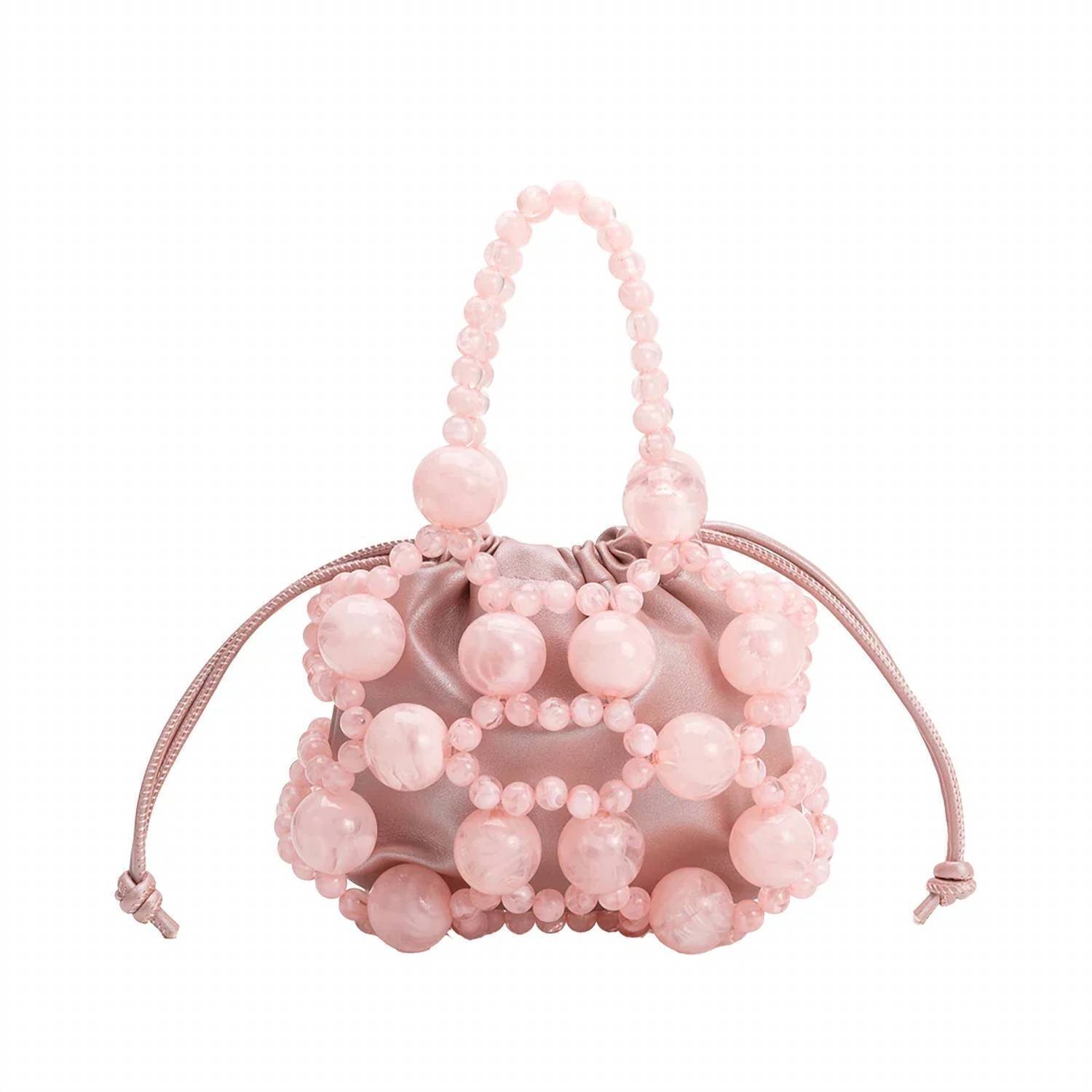New Maison Nova Women's Chloe Beaded Top Handle Bag In Pink